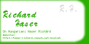 richard haser business card